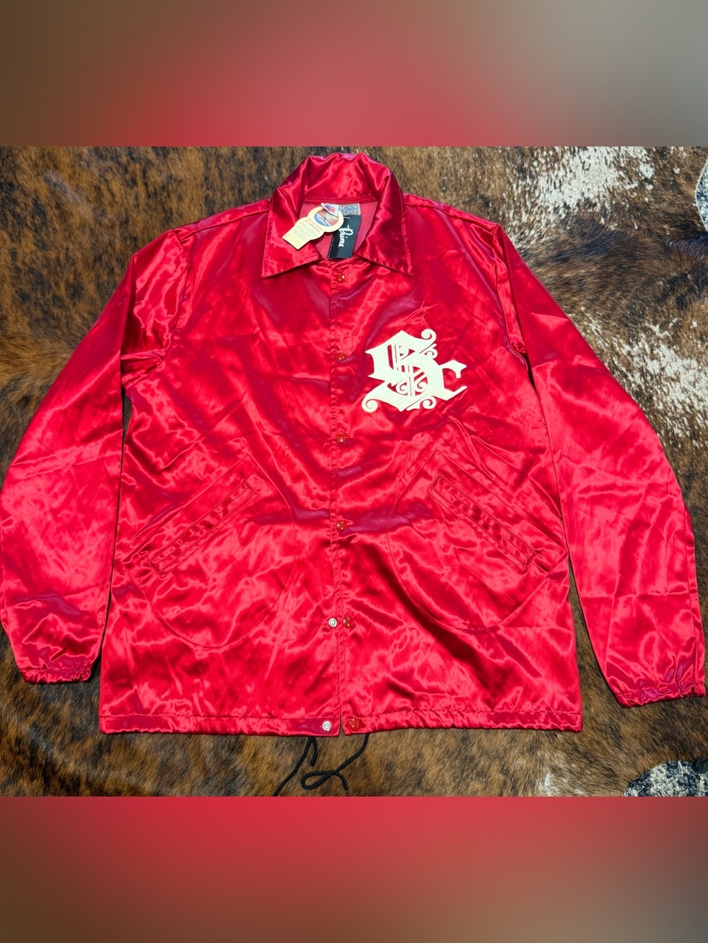 VTG Ebbets Field Flannels x Sole Classics 'Prime' Satin Coach Jacket NWT Sz XL